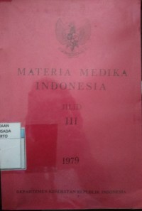 Materi Medika Indonesia Jilid III 1979